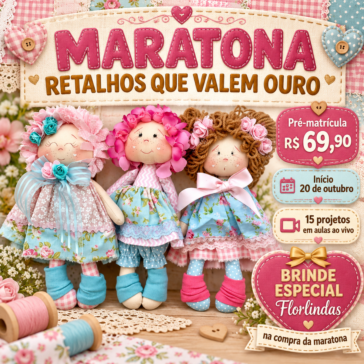 MARATONA DE RETALHOS - CURSO NOVO