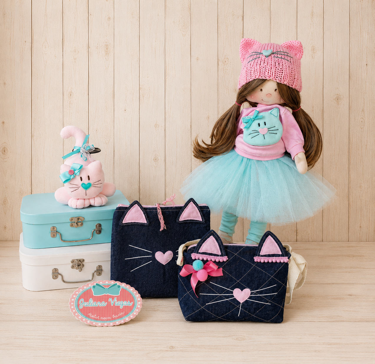 Curso On-Line - Boneca Betina e sua gatinha Juju