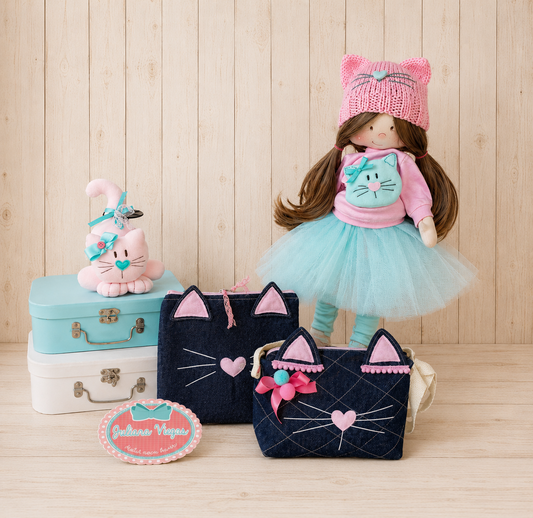 Curso On-Line - Boneca Betina e sua gatinha Juju