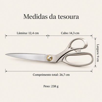Tesoura Profissional de Alfaiate - Champagne - 26,5 cm